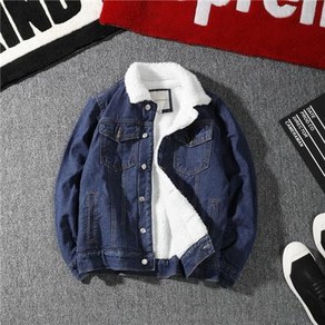 JXKB 빅사이즈 남성 데님 자켓 베이직 외출 데일리 봄 가을 겨울 털 기모 남자 슬림핏 잠바 상의 denim jacket men KB0919