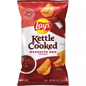 [미국직배송]레이즈 케틀 쿡 메스키트 BBQ맛 감자칩 1개x226g Lay's Kettle Cooked Mesquite BBQ Potato Chips, 226g, 1개