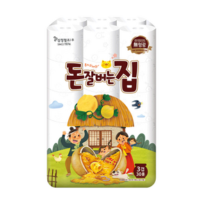 삼정펄프 3겹 돈 잘버는집 화장지 30Mx30롤x1PAC, 1개, 30개입