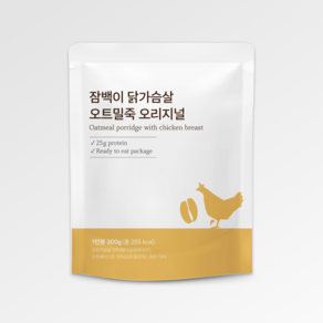 잠백이 실온 보관 오트밀 닭가슴살 죽 오리지널, 300g, 10개