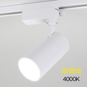 일신 플리커프리 LED 원통 COB 일체형 스포트 레일조명 30W KS인증, 1개, 블랙 주백색