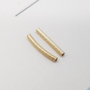 14K 1.5x13mm 엠보싱 파이프 튜브 팔찌 부자재, 일자형 1.5*13mm, 1개