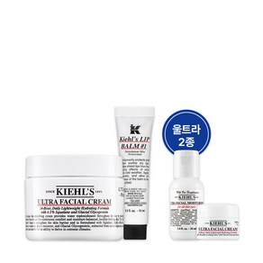 [키엘] NEW 울트라 훼이셜 크림 4.0세대 50ml & 립 15ml 2종 세트 (+울트라 2종 증정), 오리지널, 선물포장 유, 1개