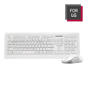 Fo LG 무선키보드마우스세트 MKS-8000 (키스킨포함), 무선, White, 화이트