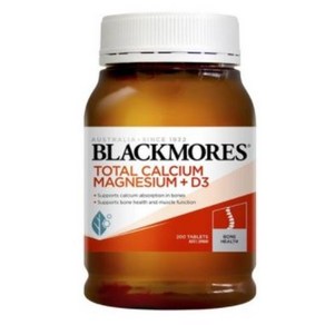 Blackmoes Total Calcium & Magnesium + D3 블랙모어스 토탈 칼슘 마그네슘 비타민D3 200정, 1개