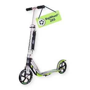 HUDORA BigWheel 205 오리지널 RX Po 기술 접이식 시티 스쿠터, Kick scoote, Geen, 1개