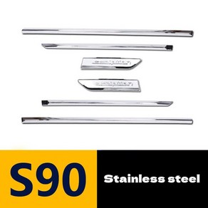 크롬 도어 보호 스트립 스티커 바디 사이드 스커트 볼보 S90, 1.Stainless steel