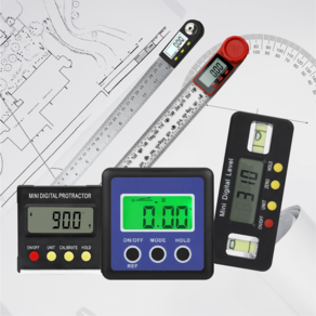 KANGA 디지털 전자 각도기 수평계 경사계 각도계, (2) 더블형 디지털 수평계, 1개
