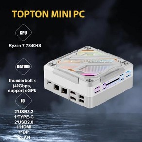 미니PC 슈퍼 딜 AMD Ryzen 7 8845HS R7 7840HS Window 11 Pro 64GB DDR5 1TB Zen 4 Radeon 780M 1 x Thunderbolt