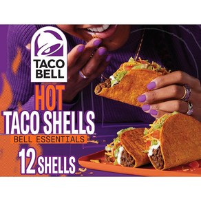 Taco Bell 핫 시즈닝 맛 크런치 타코 쉘 12개 136.1g(4.8온스) 박스, 1개, 136.1g