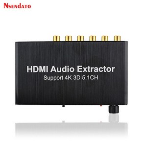 HDMI 오디오 추출기 동축-RCA 5.1 채널 3.5mm 사운드 돌비 DTS PS4 DVD 플레이용 아날로그 앰프 4K, 01 With hdmi_03 EU Plug