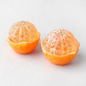 싼비즈 [6798-09]호마이카펜던트 반깐귤 30x24mm 1개