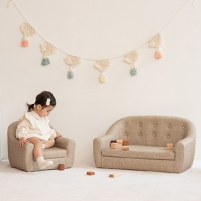 [리퍼] 네이처 원목 유아소파 (1인용2인용), 네추럴 1인