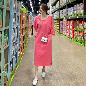 [난닝구]루온프 7부유브이넥원피스