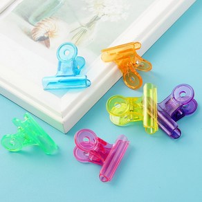 컬러 플라스틱 불독클립 메모 서류집게 4cm 6P 세트+그릿커머스Shop, 빠른배송