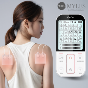 밀레스 EMS 저주파 마사지기 목 어깨 허리 전신 안마기 자극기 개인용 휴대용