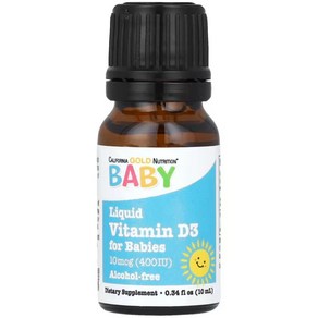 캘리포니아골드뉴트리션 베이비 비타민 D3 리퀴드 Baby Vitamin D3 10mcg 400IU 10ml, 1개