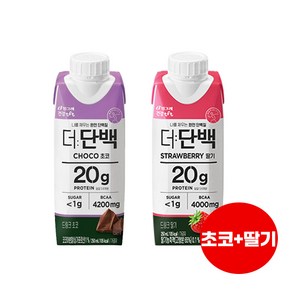 빙그레 더단백 드링크250ml 초코맛3+딸기맛3 총6개입/단백질드링크/우유단백질/무배, 250ml, 1세트