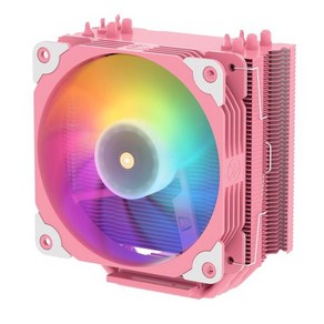 인텔 LGA 1700/1200/115X AMD 라이젠 AM4 주소 지정 가능한 RGB 조명 동기화를 위한 베트루 V5 화이트 CPU 에어 쿨러 5개 포함 120mm PWM 프로, Pink