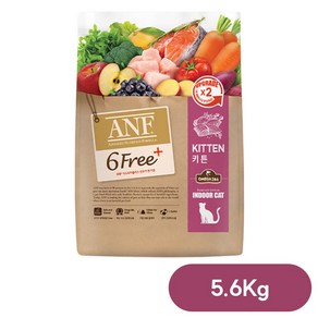 ANF 생후 12개월 이전 식스프리플러스 인도어 캣 키튼 건식사료, 5.6kg, 1개