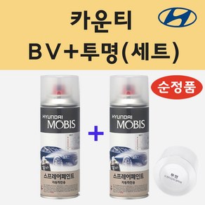 순정품 현대 카운티 BV 밀키브라운 스프레이 페인트 + 투명스프레이 200ml, 1개