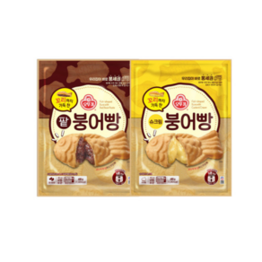 오뚜기 꼬리까지 가득 찬 팥붕어빵 480g+ 슈크림붕어빵 480g