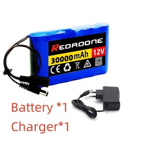 휴대용 슈퍼 충전식 리튬 이온 배터리 팩 용량 DC 126V 50Ah CCTV 캠 모니터 1A 충전기 12V 30000mah 신제품, 03 12V50AH -1A_01 CHINA, 1개