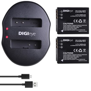 CGA-S005 DMW-BCC12 배터리 및 듀얼 USB 충전기 파나소닉 루믹스 DMC-FX3 FX8 FX9 FX10 FX12 FX50 FX100 LX1 LX2 LX3 용, 5)1 chage, 1개