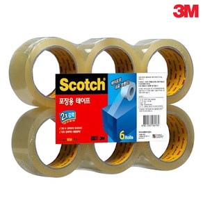 3M 스카치 포장용 테이프 3615-6 48mmx50M 투명 6개입, 1