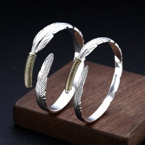 MINISHELL 순은 실버 S925 은 뱅글 BANGLE 팔찌 8mm 12mm 선물 깃털 황동