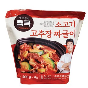 코스트코 더본 백종원 쇠고기 고추장 짜글이 400g x 4팩 [아이스박스] + 더메이런알콜티슈, 4개