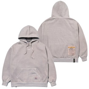 STIGMA 22 SCRAPE PIGMENT OVERSIZED HEAVY SWEAT HOODIE BEIGE