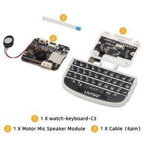 LILYGOWatch-Keyboad-C3 V1.0 ESP32-C3 twatch 확장 모듈 QWERTY 블루투스 무선 미니 소형 키보드 개발 보드, 02 Watch-Keyboad-C3