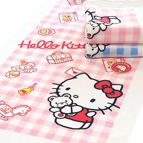 Hello Kitty 헬로키티 러블리 100g 면 20수 시어링 타올 수건, 1개, 헬로키티(러블리)-소라