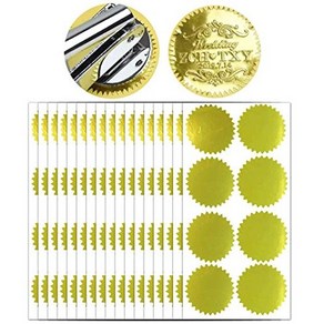 200pcs Gold Embossed Stickes Foil Blank Cetificate Sealing Labels - 1 3/4