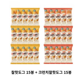 올반 핫도그 찰핫도그15봉+크런치핫도그15봉 아이들간식 핫도그, 30개, 80g