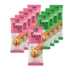 [랭킹닭컴] 잇메이트 닭가슴살 크리스피 현미핫도그 2종 혼합, 10개, 100g
