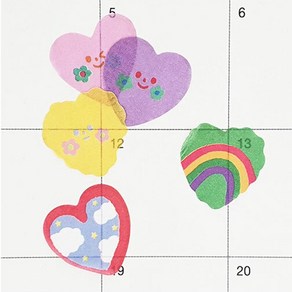 100개입 반투명 하트 시리즈 다꾸 인스 롤스티커