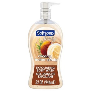 Softsoap 각질 제거 바디 워시 펌프 코코넛 버터 스크럽 946.4ml (32액량 온스) 282549, 32 Fl Oz (Pack of 1)