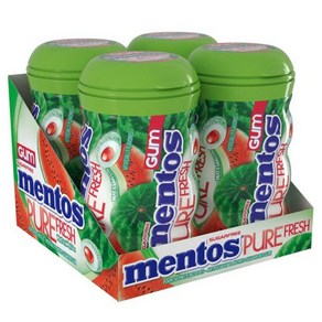 Mentos Pue Fesh Suga Fee Chewing Gum Watemelon 멘토스 수박맛 무설탕껌, 4개