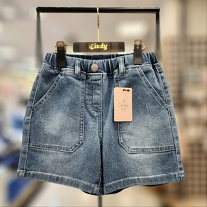[신디키즈]논현점**데일리로 입기 좋은 활동 편한 반바지!! 3.5부 엔트리 데님 반바지 CITH25S01