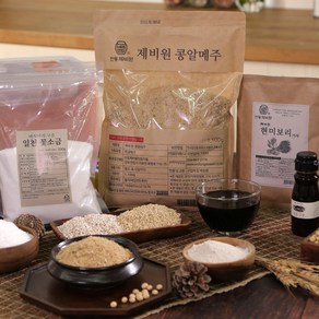 (안동제비원)된장 만들기 세트 (메주 정제염 현미보리가루 생수 씨간장 보관통), 3.5kg, 1개