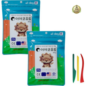 이야코 소프트 유토 300g x 2p + 주걱칼 3종 세트, 1세트, 혼합색상