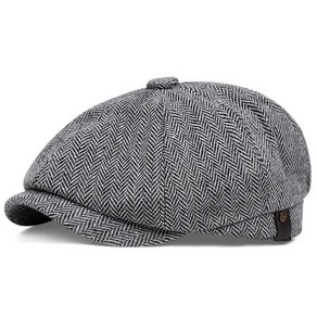 베레모 헌팅캡 팔각모 플랫캡 울 레트로 힙합 남성용 프리사이즈 Flat Cap Wool Vintage Octagonal Hat Peaky blindes