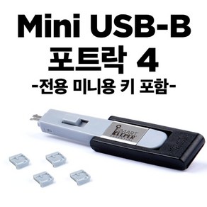 [스마트키퍼] 포트 잠금장치 스틱형 Mini USB-B 포트 락 스마트키퍼 UL04PKGY [그레이/미니키1개+커넥터 4개], 1개