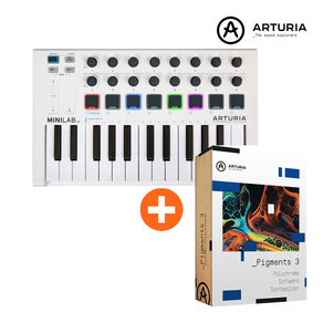 Arturia MiniLab MK2 화이트 아투리아 미디 키보드 컨트롤러 / 피그먼트 3 제공