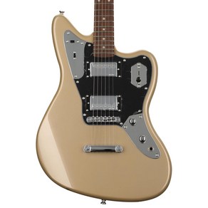 Squier by Fender 일렉트릭 기타 Contemporary Jaguar HH ST Laurel Fingerboard Black Pickguard Shoreline Gold 소프트 케이스 포함