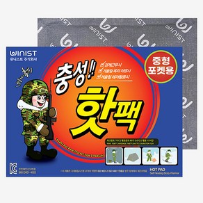 충성 핫팩 국내산 포켓용 중형 100g, 10개