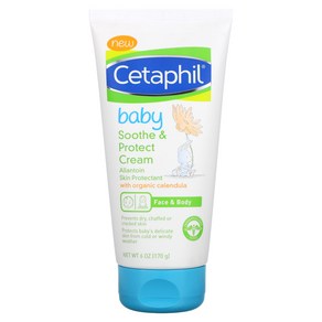 Cetaphil 유아용 유기농 카렌듈라 함유 진정 및 보호 크림 170g(6oz) 2팩, 1개, 170g