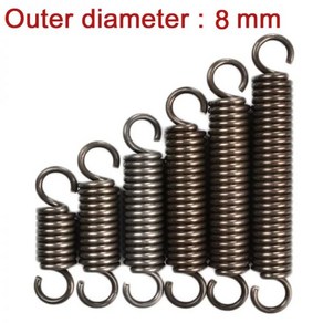 후크 스프링 연장 장력 확장 스틸 와이어 직경 1.2mm 외경 8mm 길이 30mm-200mm DIY 도구 1개, [11]1.2 x 8 x 35mm, [03] 1.2 x 8 x 35mm